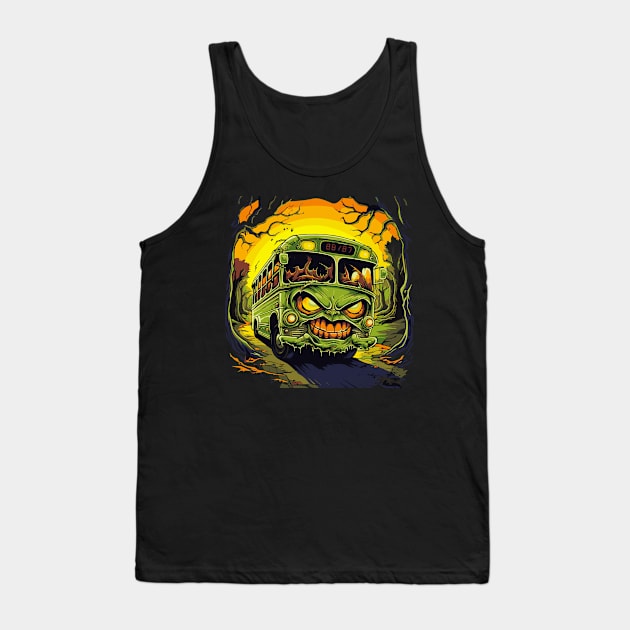 Halloween Scary Creepy Bus Tank Top by tatadonets